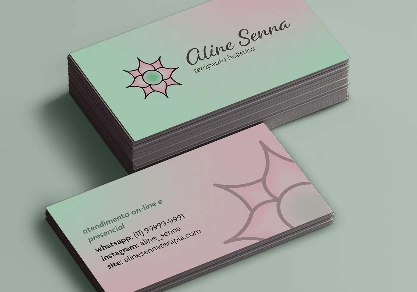 Aline Senna - Cores da marca - Aplicação em material físico