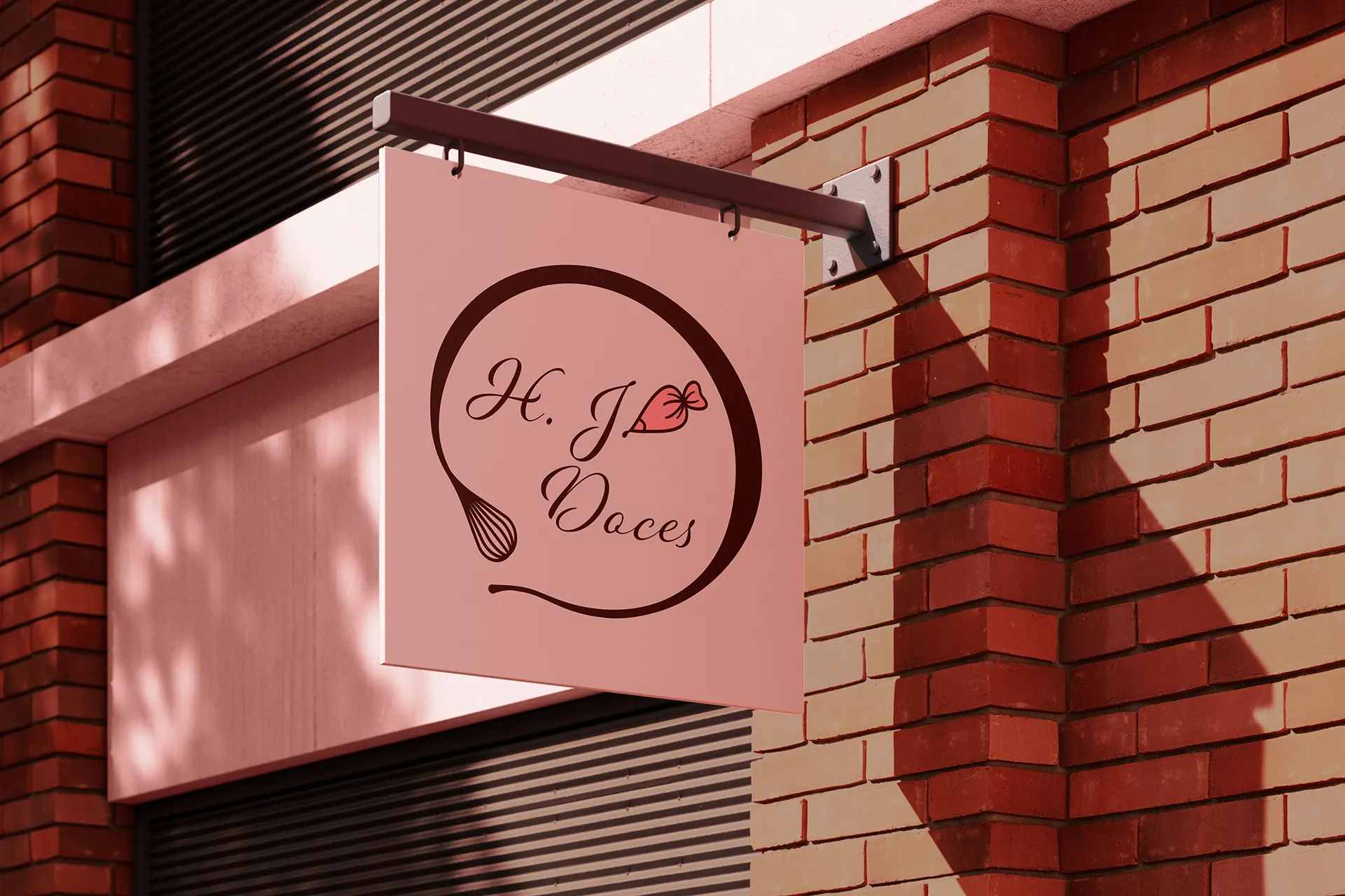 H.J. Doces - Fachada - Identidade visual aplicada